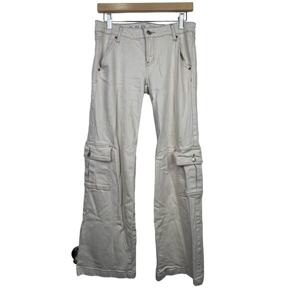 SONG 90s LOW RISE Cargo Street Jean CANVAS Cream SIZE 5/27 - Picture 1 of 9